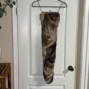 Windsor Brown and Cream abstract print dress